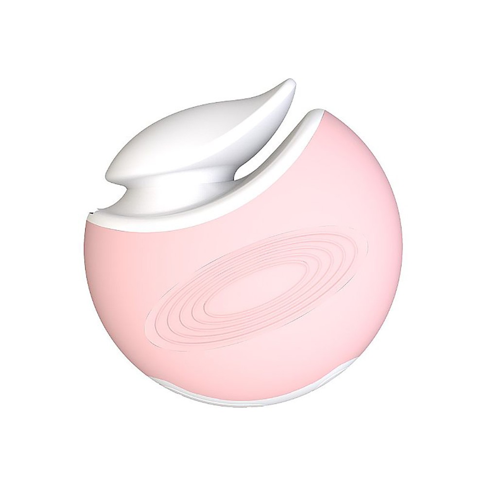 Vibrador para Clit�ris Recarreg�vel Rosa em perspectiva da embalagem, destacando a marca SI e 6 modos de vibra��o
