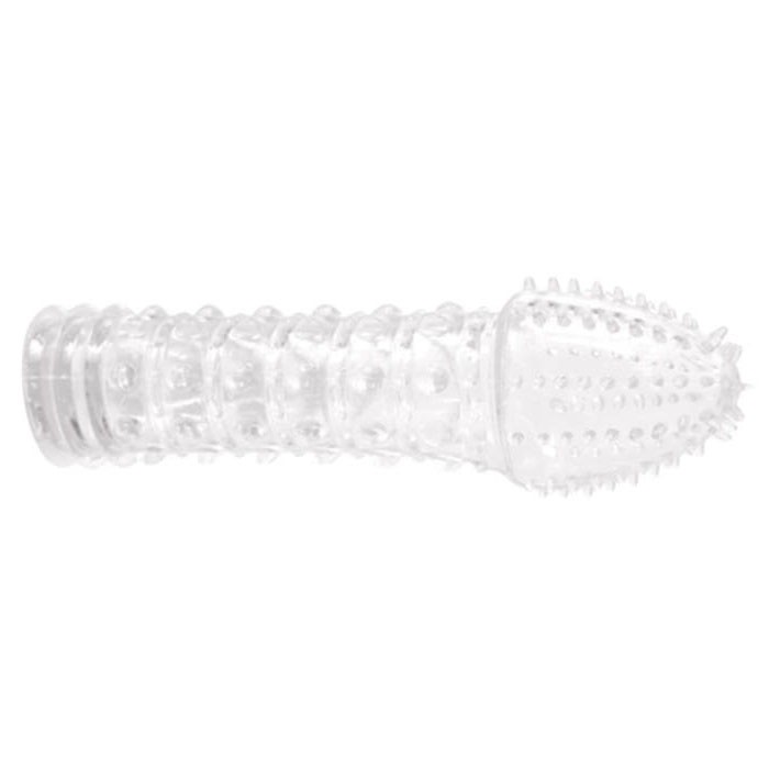 Capa Peniana com N�dulos Massageadores Transparente, mostrando a textura dos n�dulos em close-up e suavidade do material