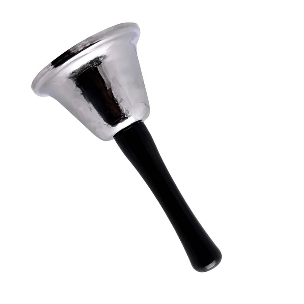 Sino Er�tico em Metal e ABS Prata com cabo preto em close-up, destacando o reflexo prateado do metal