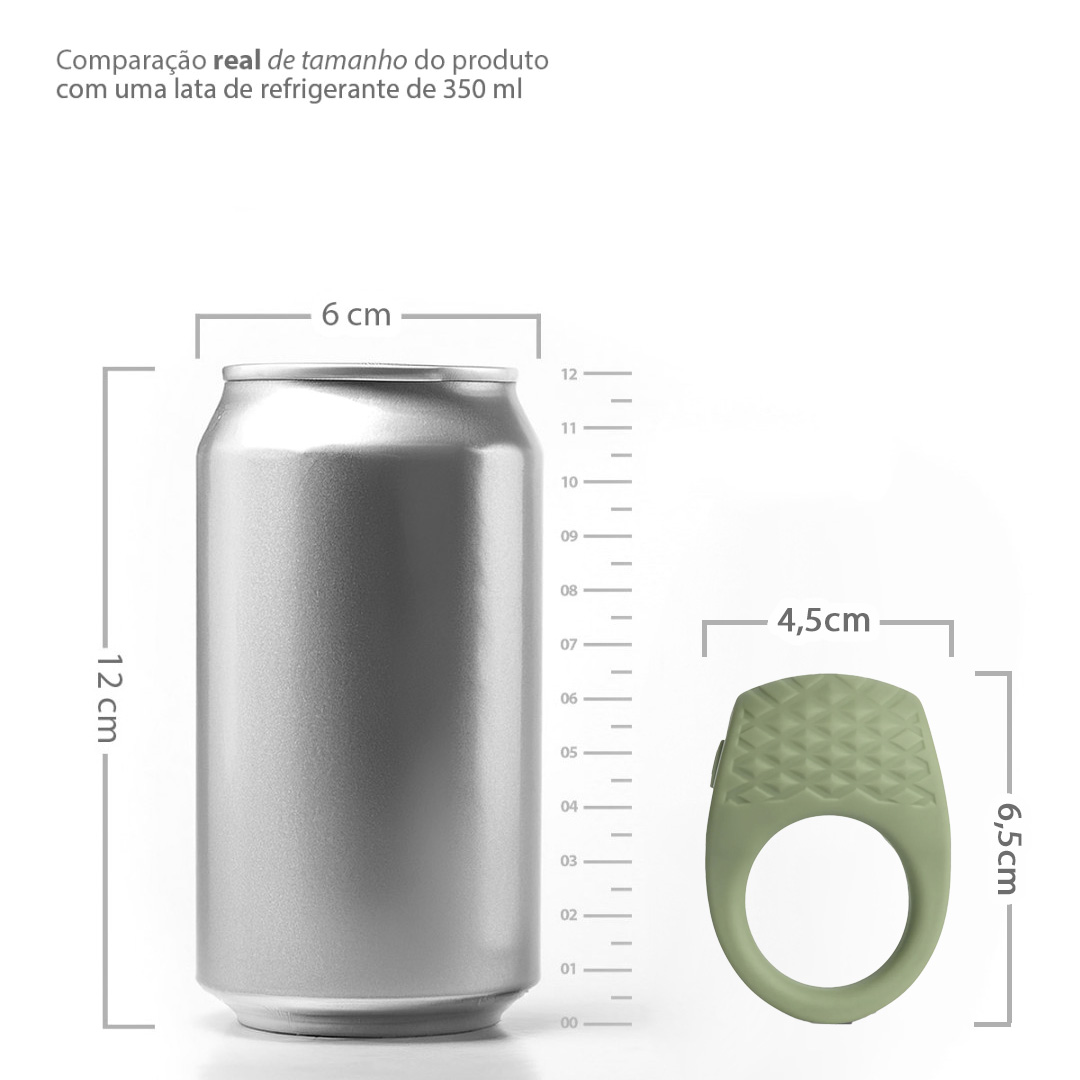 Anel Peniano Zac Verde em vista angular, mostrando a forma ergon�mica e a suavidade do silicone