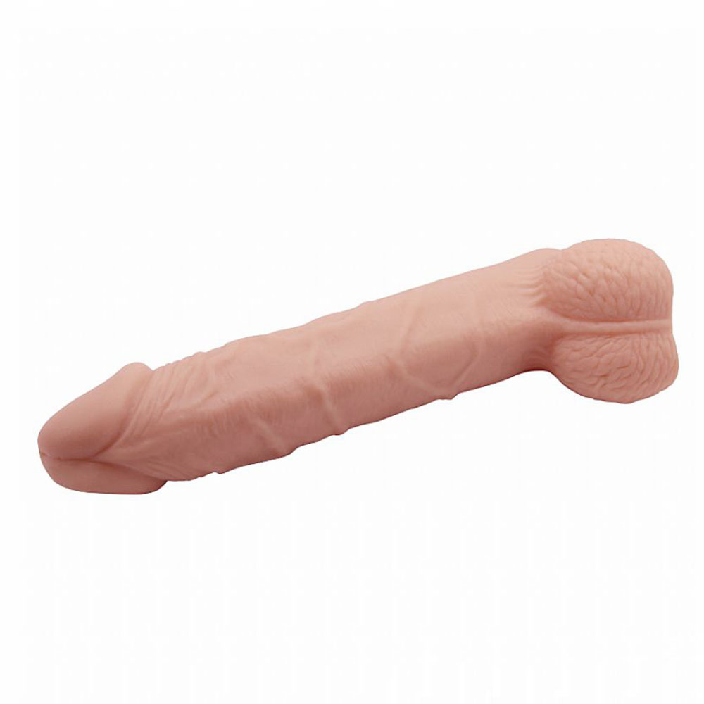 Capa Peniana em Cyberskin com Escroto 21cm | Close-up da textura ultra-realista do Cyberskin