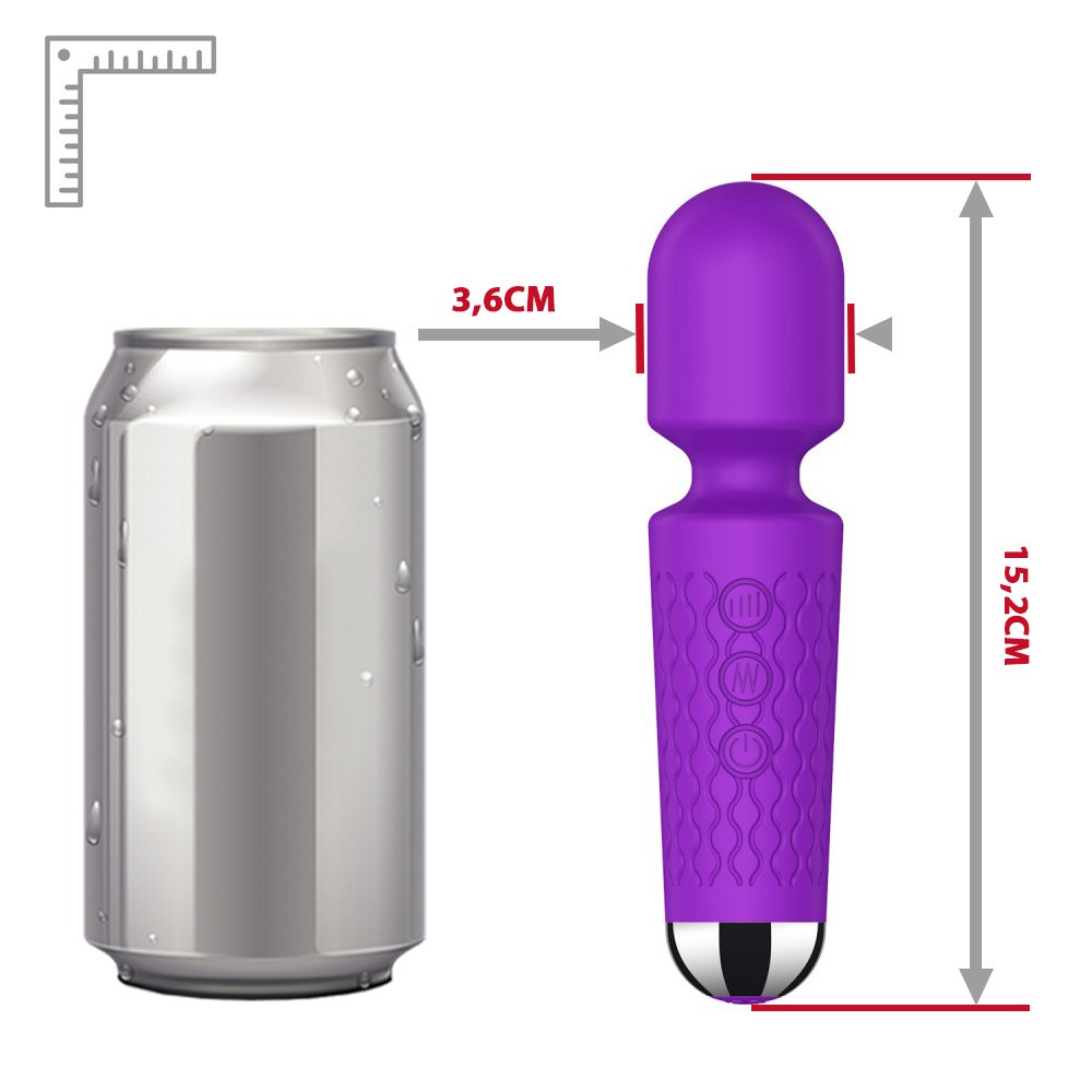 Massageador Er�tico Roxo em Silicone Aveludado, vista da base recarreg�vel e textura ondulada