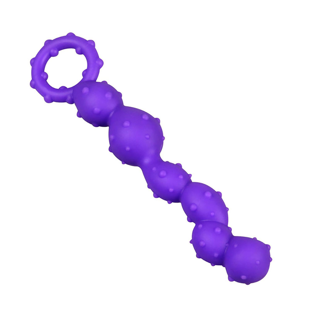 Bolinha Anal em Silicone com Texturas Beads Top Lil�s - vista lateral com anel de seguran�a