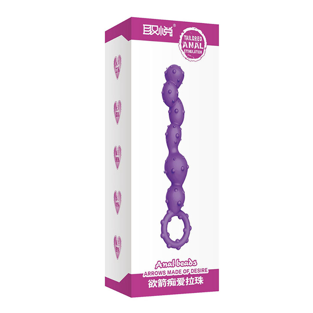 Bolinha Anal em Silicone com Texturas Beads Top Lil�s - detalhe das texturas e tonalidade lil�s vibrante