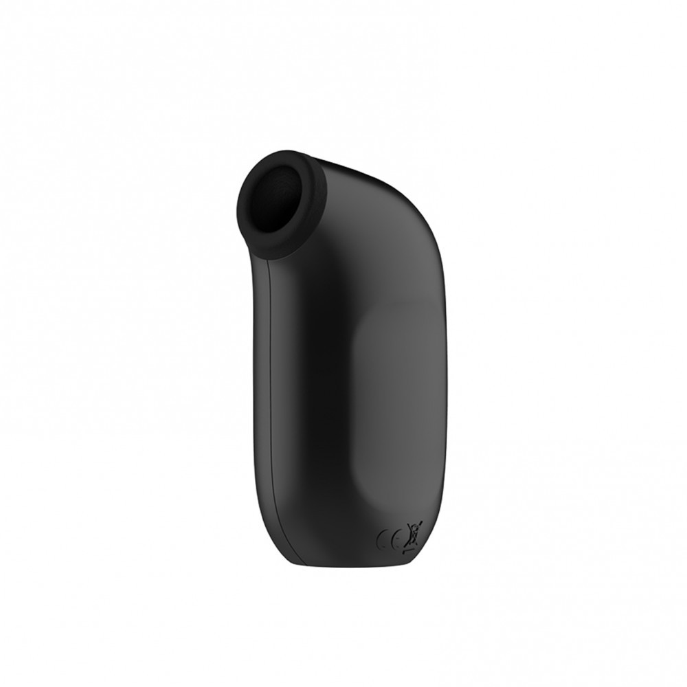 Estimulador de Clit�ris em Silicone Aveludado Recarreg�vel � Prova D'�gua Preto | Vista lateral do produto destacando a curvatura ergon�mica