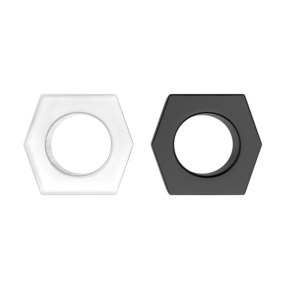 produto | Anel peniano Mega Ring preto com design hexagonal