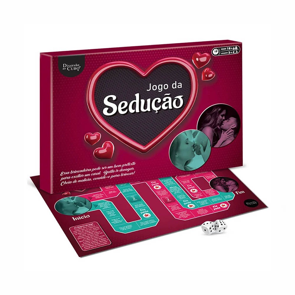 Jogo da Sedu��o Jogo de Tabuleiro em close-up, destacando o percurso e os espa�os para desafios