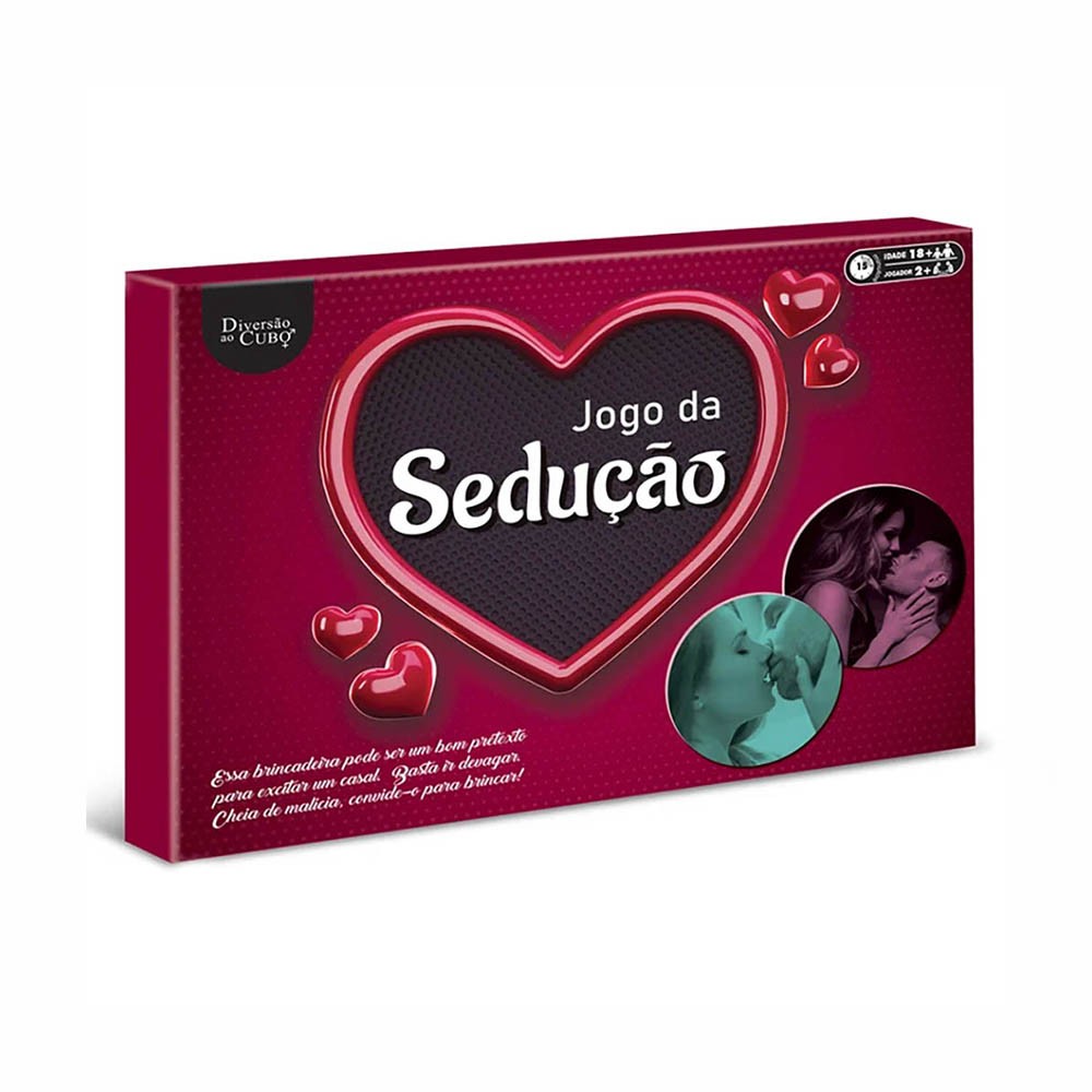 Foto da embalagem do Jogo da Sedu��o, com foco na mensagem 'Essa brincadeira pode ser um bom pretexto para excitar um casal. Basta ir devagar, cheia de mal�cia, convide-o para brincar!'