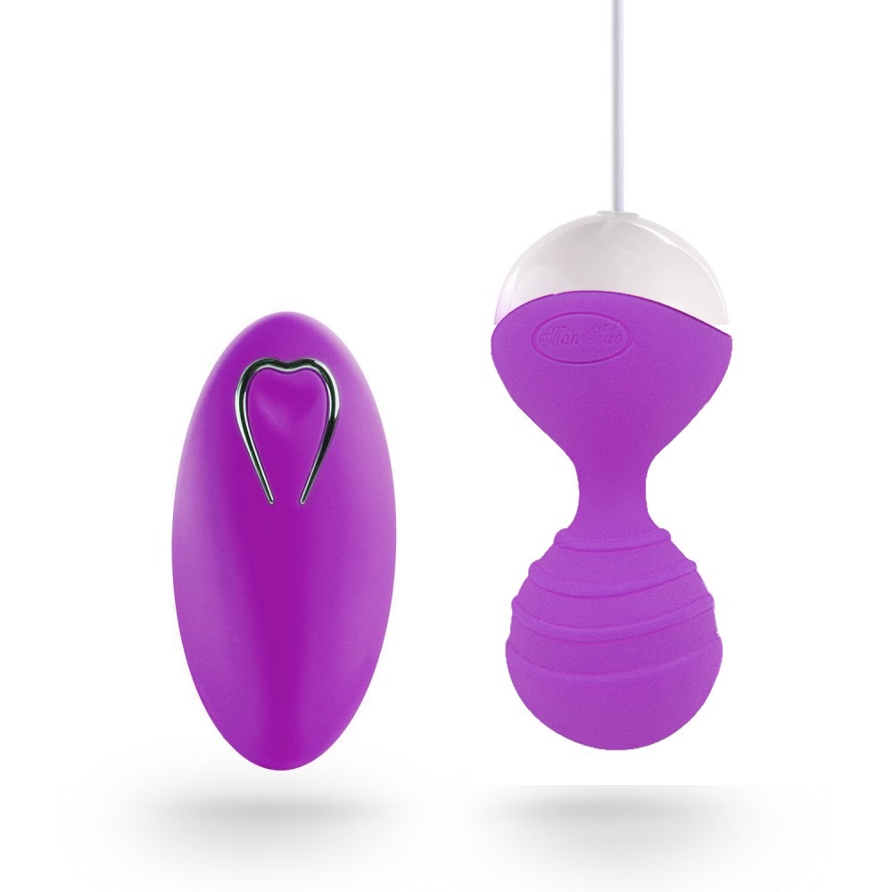 Bola de Pompoarismo MonNie Roxo e controle remoto sem fio com detalhe em cora��o
