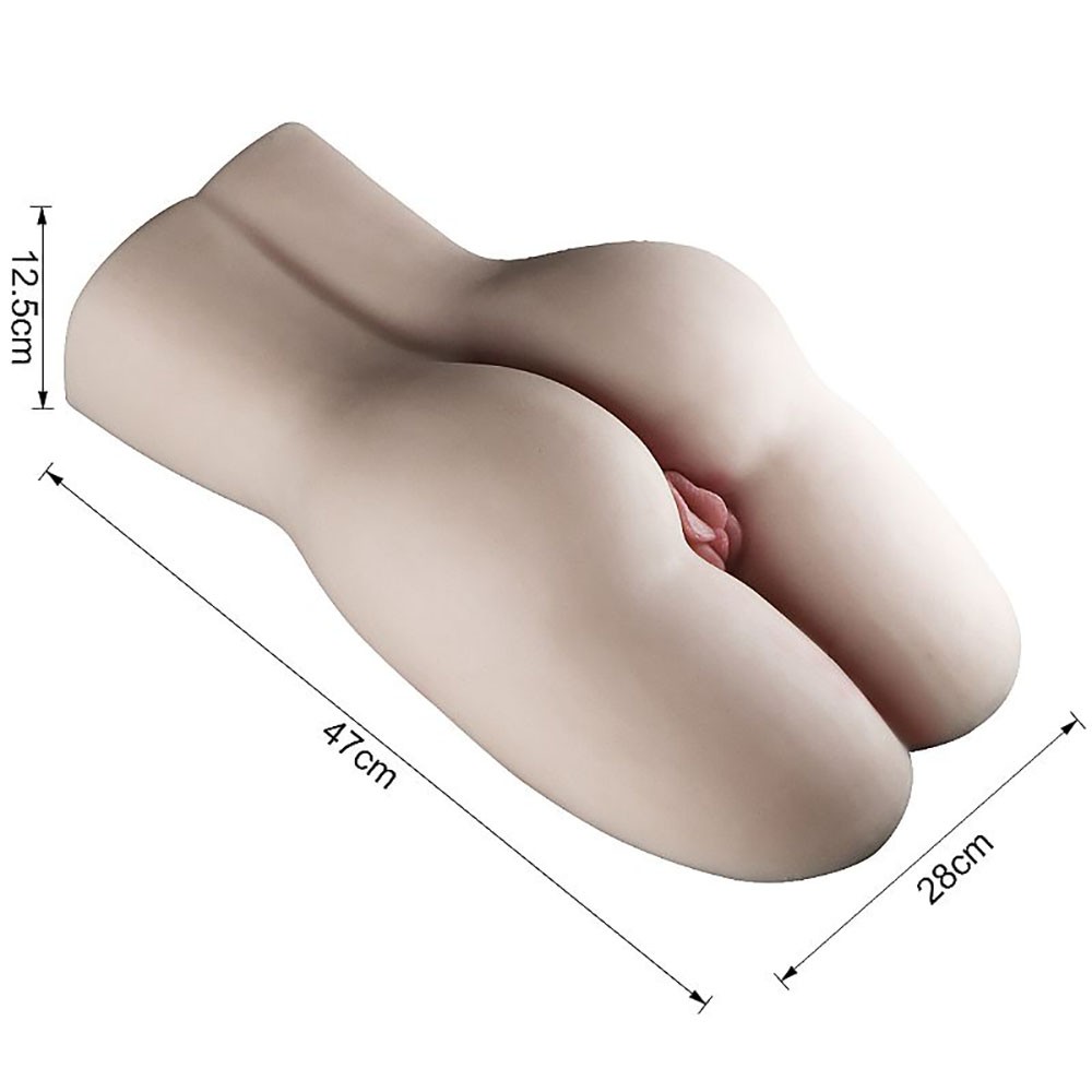 Masturbador Masculino Formato de Bunda com detalhe da abertura vaginal em Cyberskin Bege