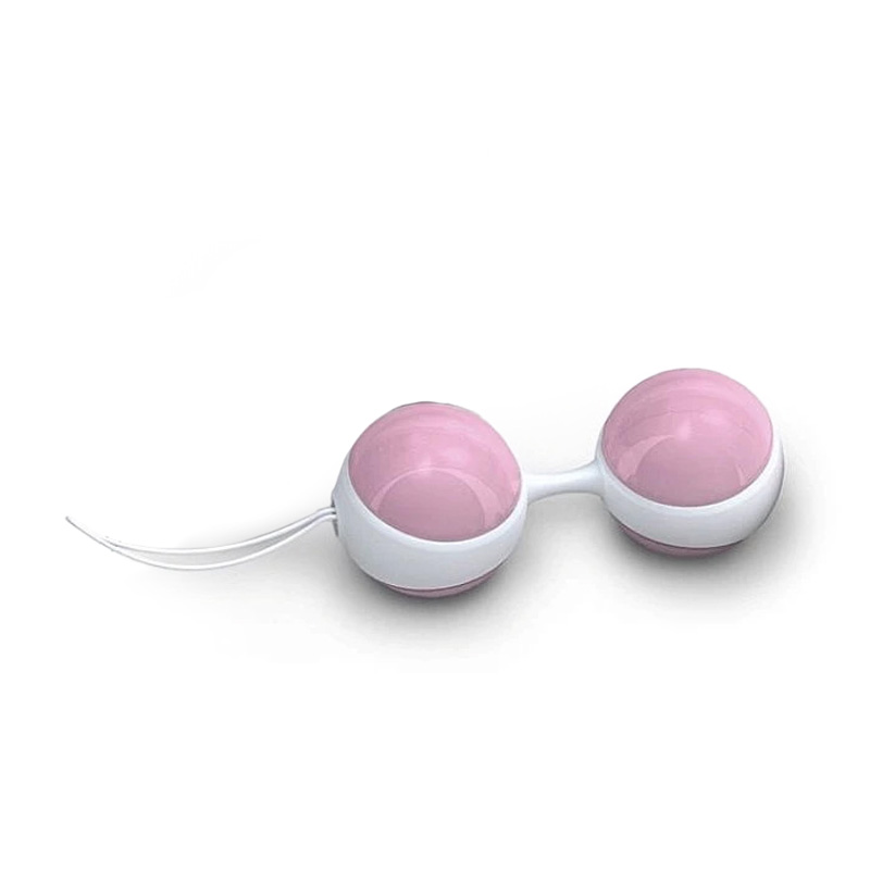 Bola de Pompoarismo Kegel Luna Beads II Rosa em vista lateral mostrando formato alongado