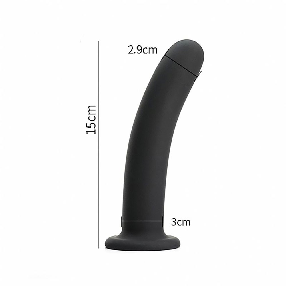 Imagem do plug anal de silicone preto com ventosa de frente, mostrando a ponta arredondada para inser��o confort�vel.