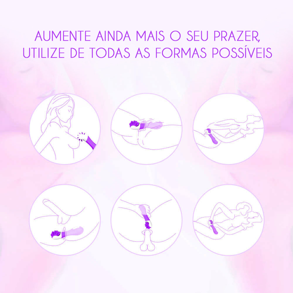 Embalagem do Simulador de Sexo Oral em Silicone Roxo