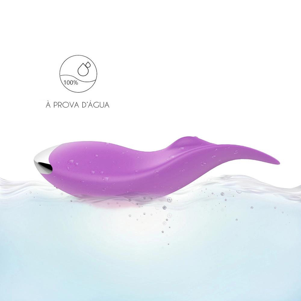 Vibrador Kissme Roxo, detalhe da base met�lica e bot�o de controle