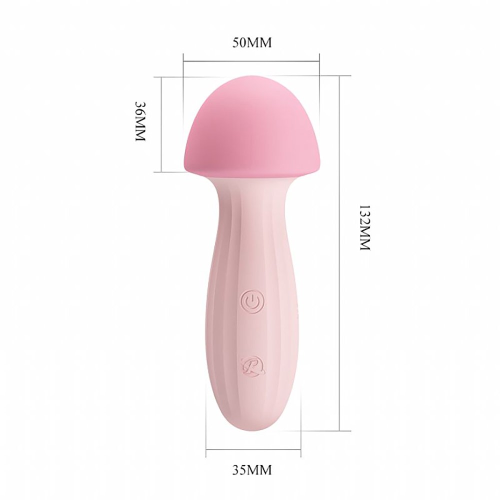 Vibrador Feminino Recarreg�vel em Silicone Cogumelo Rosa - Detalhe da base