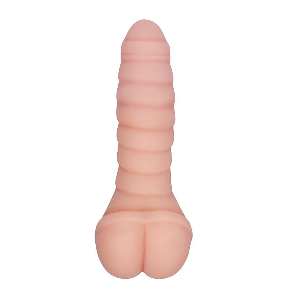 Vista frontal do masturbador Stronger Man em Cyberskin com o formato de bumbum masculino