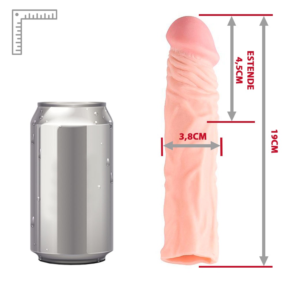 Dimens�es da Capa Peniana sem Vibrador em Cyberskin Real�stica