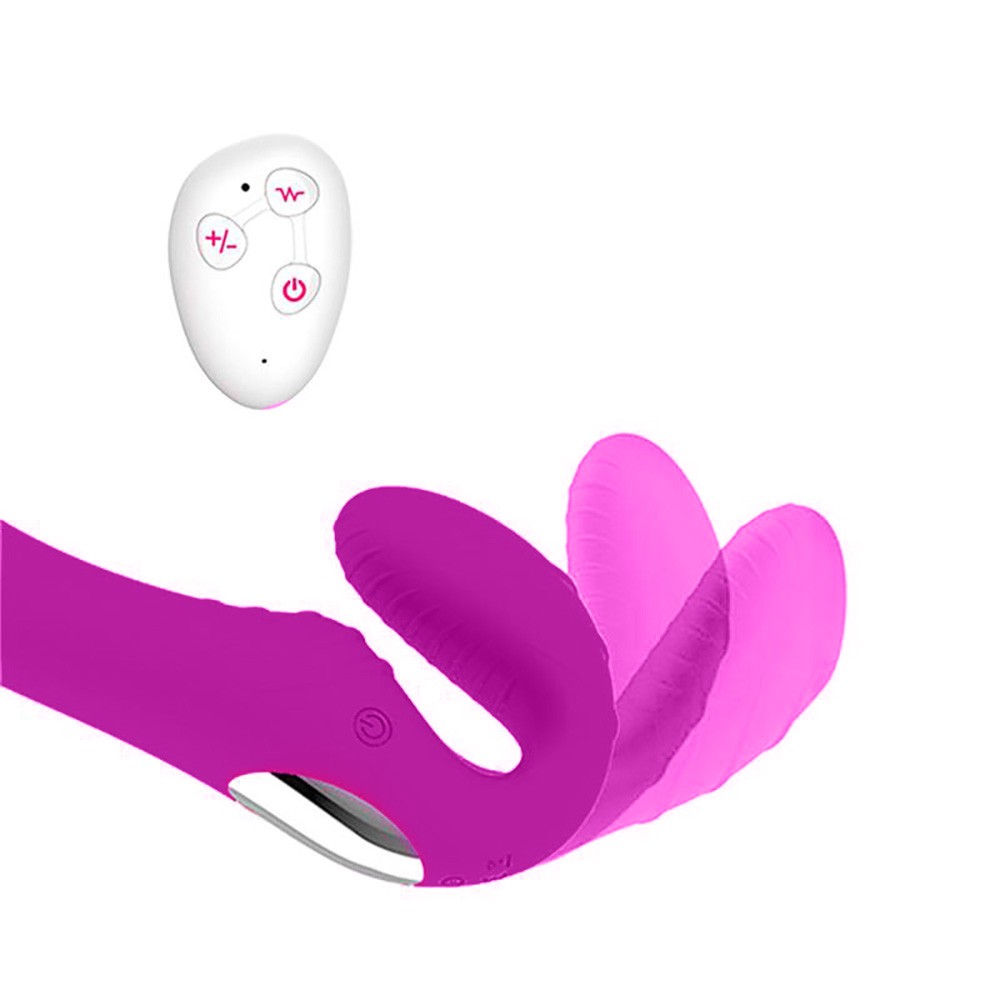 Cinta Peniana para Ela Roma Roxo e seu controle sem fio, com detalhes do silicone e bot�es