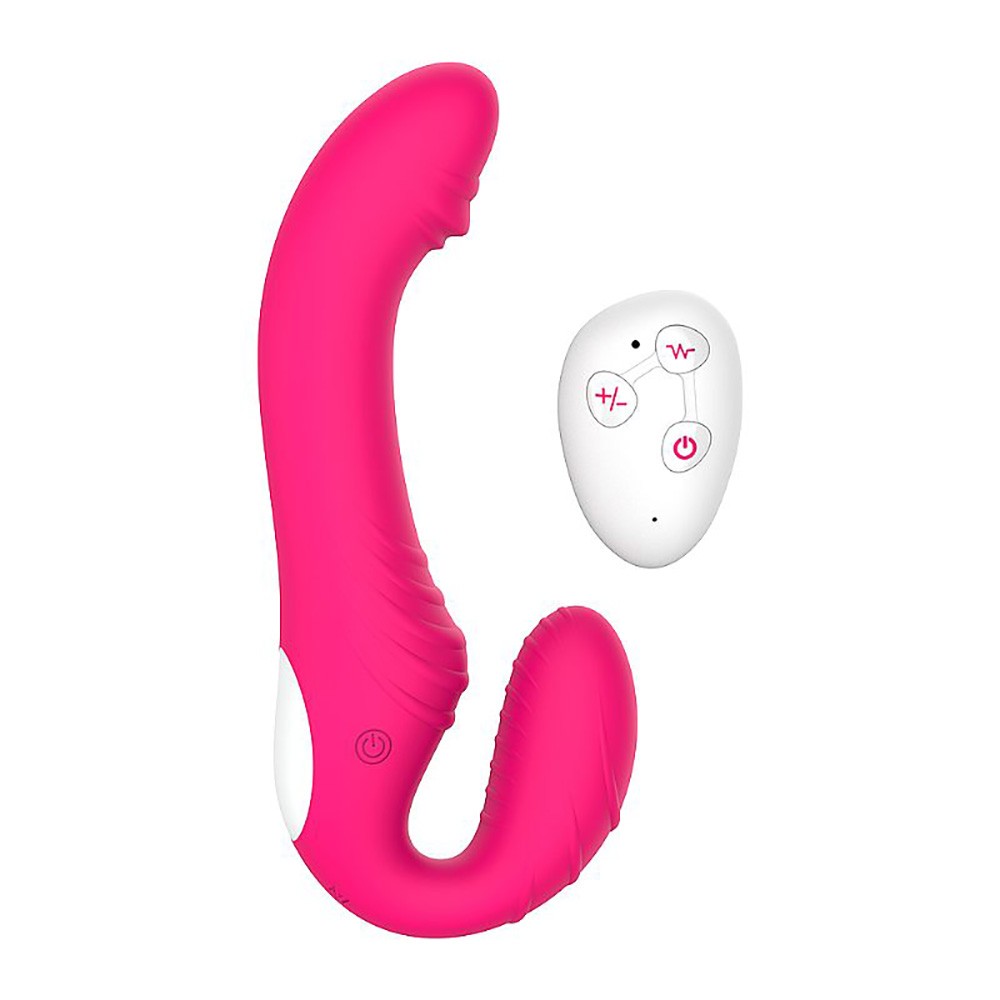 Cinta Peniana para Ela em Silicone Recarreg�vel Roma Pink com controle remoto