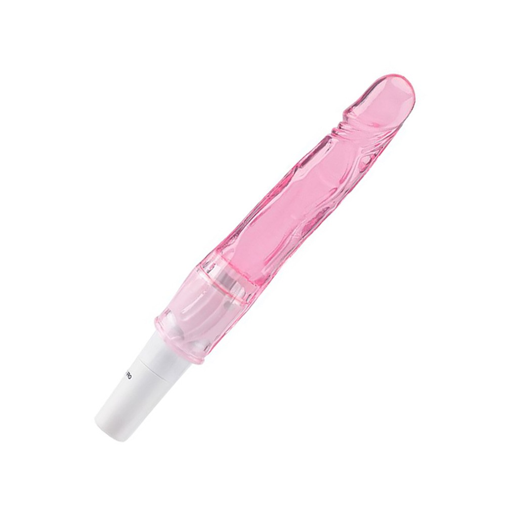 Vibrador Feminino em Jelly com Vibrador Rosa | Vista lateral