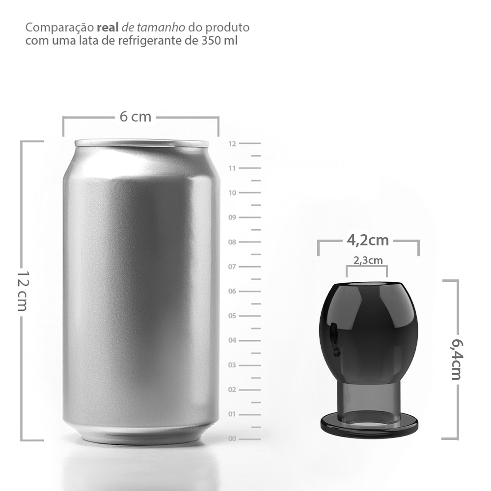 Plug anal oco TPE Jelly, vista detalhada da base de seguran�a e da parte oca, ressaltando o acabamento macio e seguro