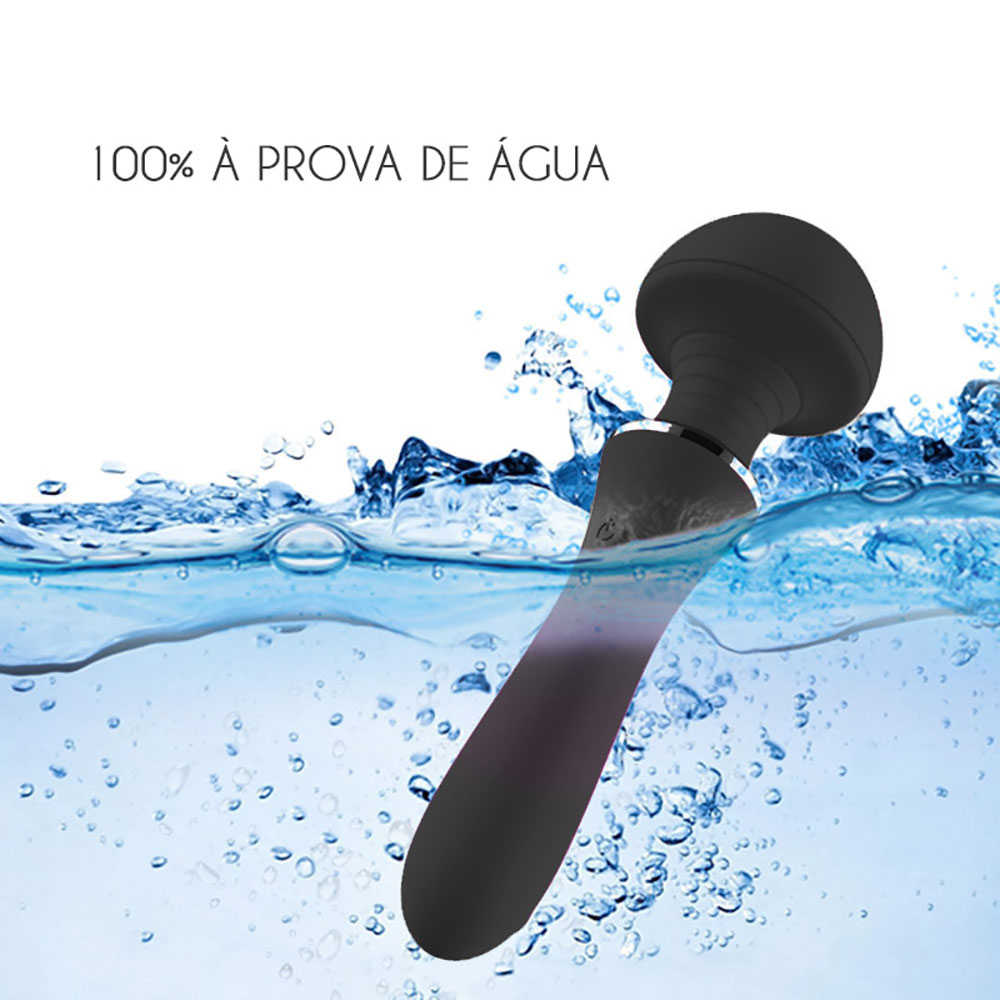 Caixa do Massageador Er�tico Mushroom com 12 Vibra��es Preto, indicando a marca e caracter�sticas.