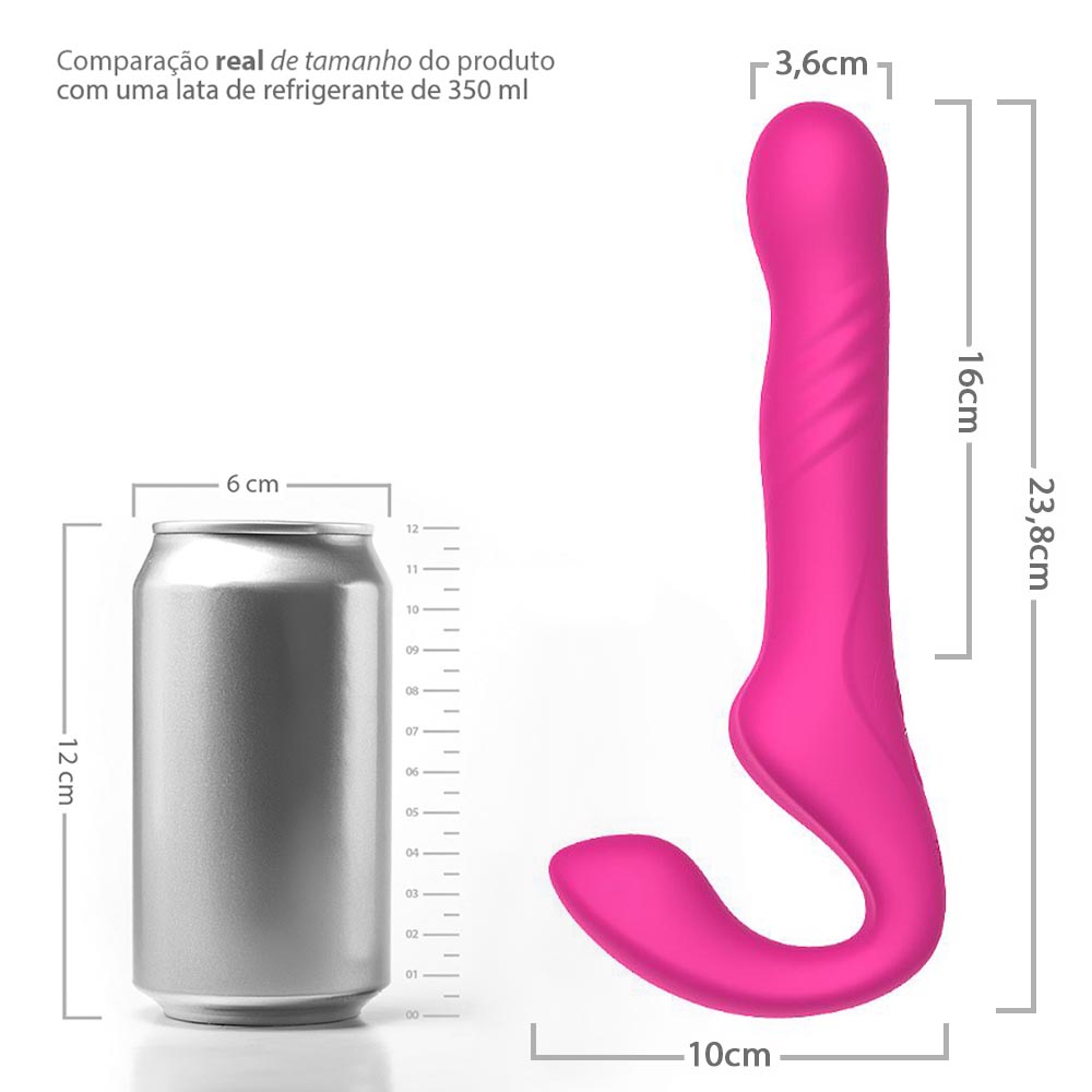 Close-up da base recarreg�vel da Cinta Peniana Michelle Pink, com detalhes da porta de carregamento e material de silicone