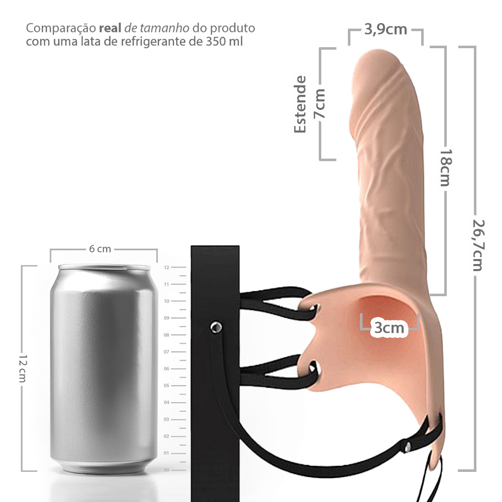 produto | Capa peniana bege vista por cima com a cinta destacada