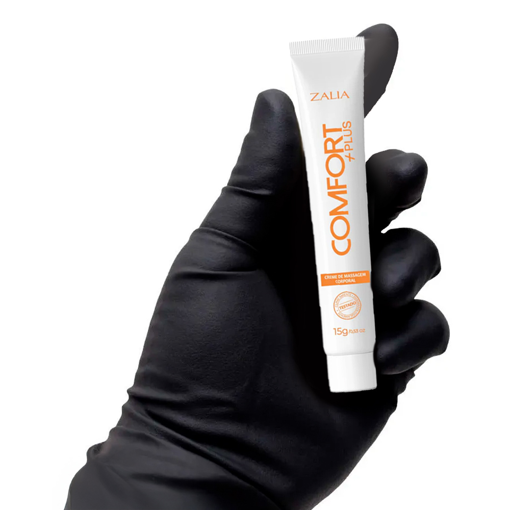 Caixa do Creme Dessensibilizante para Sexo Anal Comfort Plus 15g - parte traseira com detalhes de composi��o e modo de uso