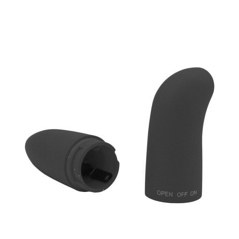 Vibrador Ponto G Multivelocidade em Pl�stico Soft Preto - Compartimento da pilha e controle de velocidade