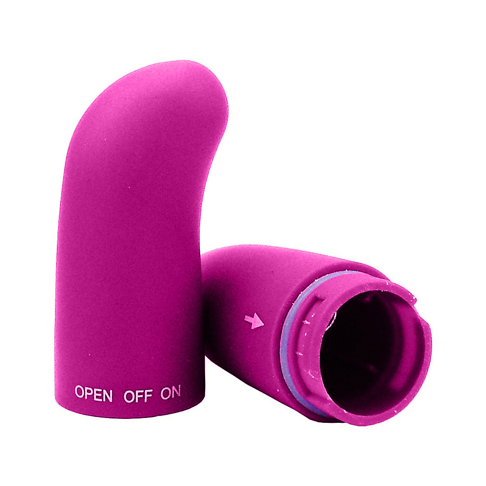 Vibrador Ponto G Pink aberto, mostrando compartimento da pilha e superf�cie aveludada