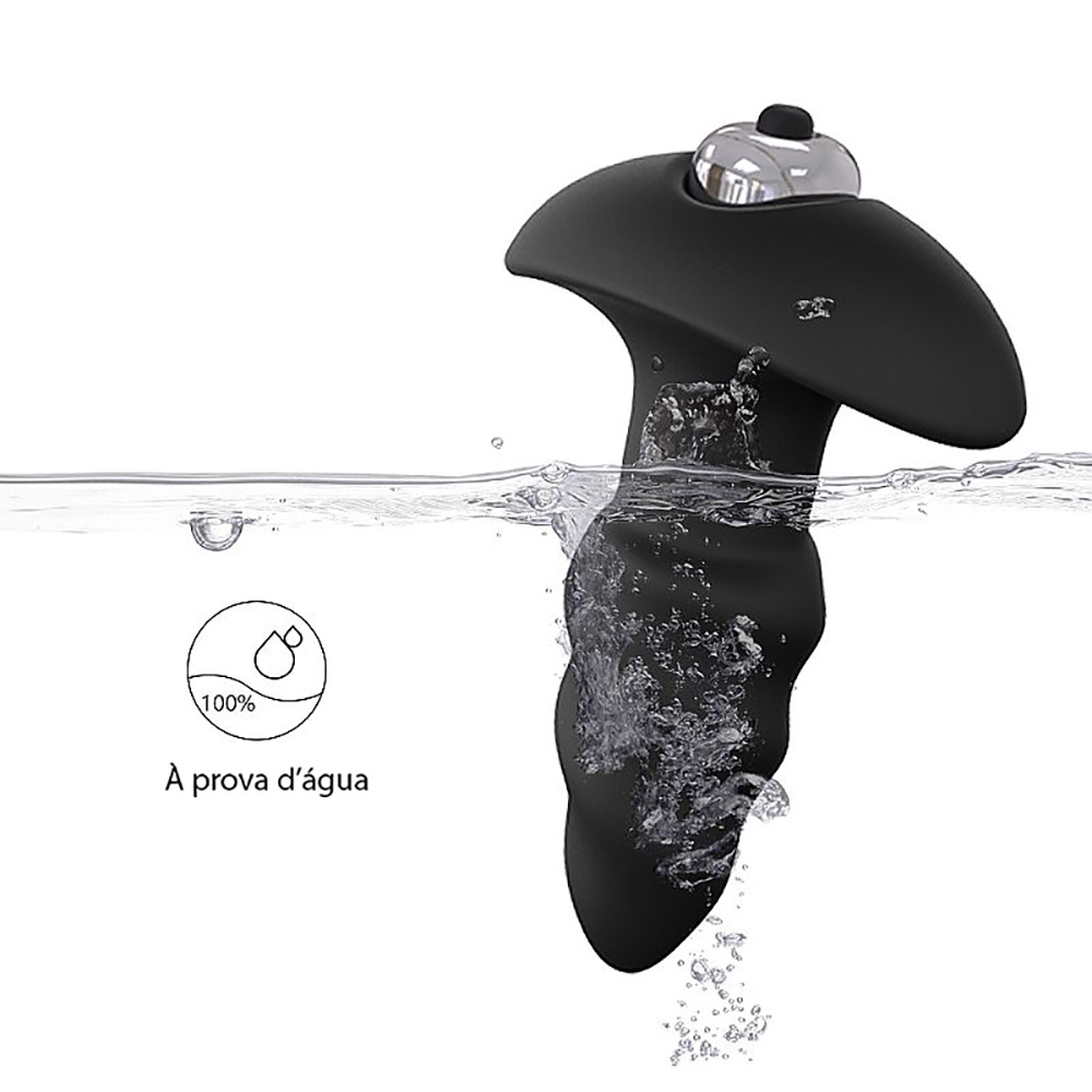 Plug anal vibrat�rio LoveArrow em silicone submerso em �gua, indicando caracter�stica � prova d'�gua