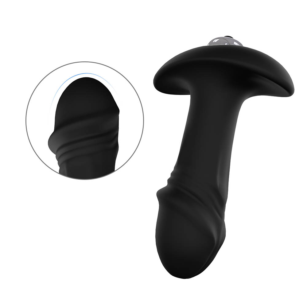 Plug anal StarArrow preto mostrando a forma anat�mica com ponta suave e corpo sinuoso