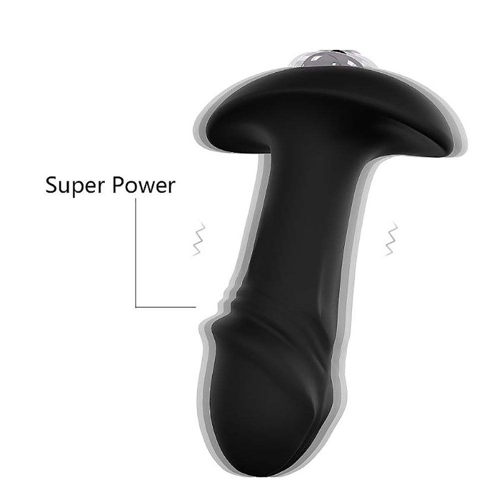Vista lateral do plug anal StarArrow com seta indicando a pot�ncia da vibra��o interna