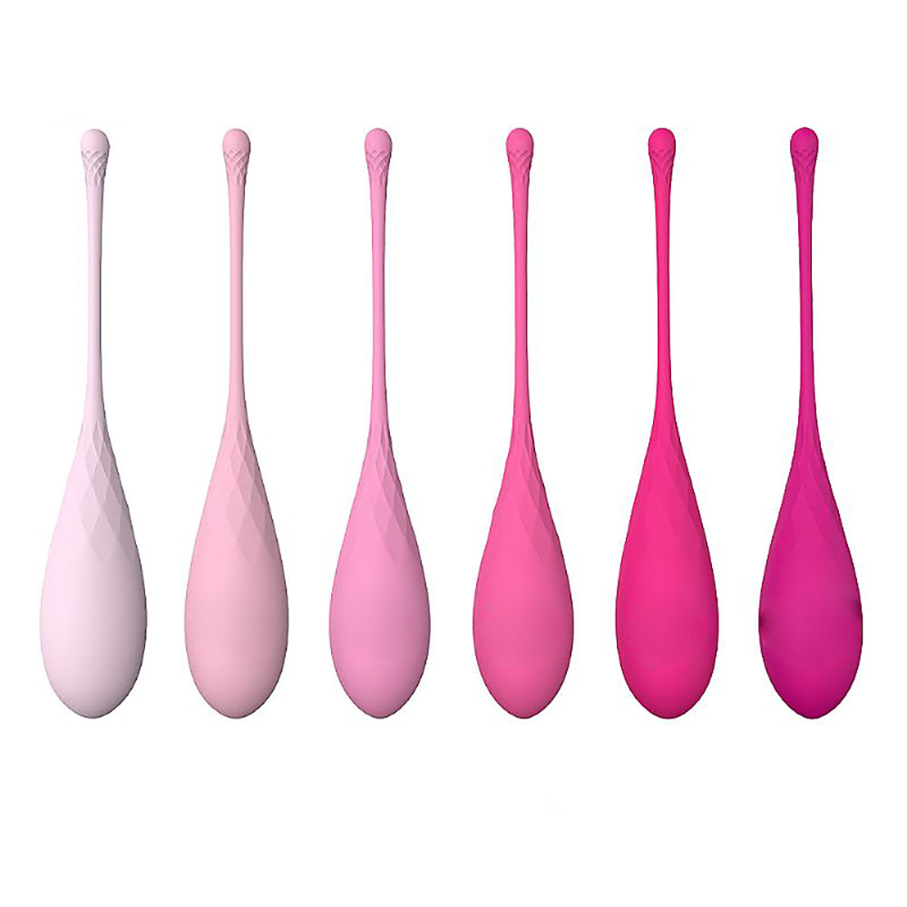 Kit de Bolas de Pompoarismo Kegel Ball Deluxe Pink com seis esferas em diferentes tons de rosa