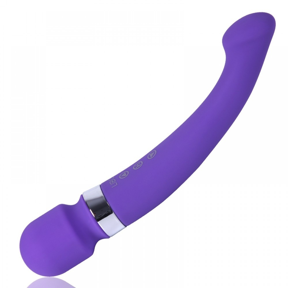 Vista lateral do Massageador Er�tico Flex�vel Libo Roxo destacando a curvatura