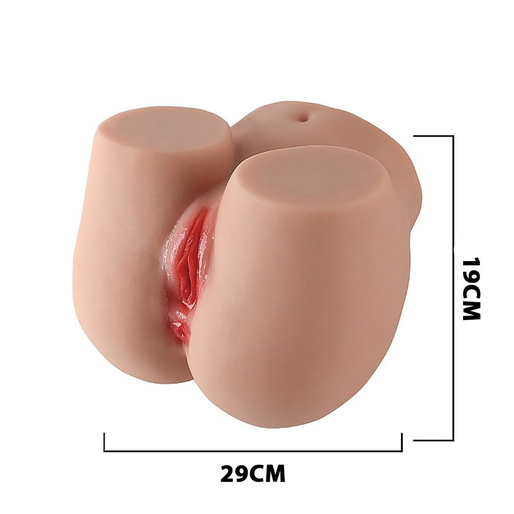 Masturbador Masculino em Cyberskin Formato de Bunda com �nus e Vagina Alina Bege - Perfil lateral