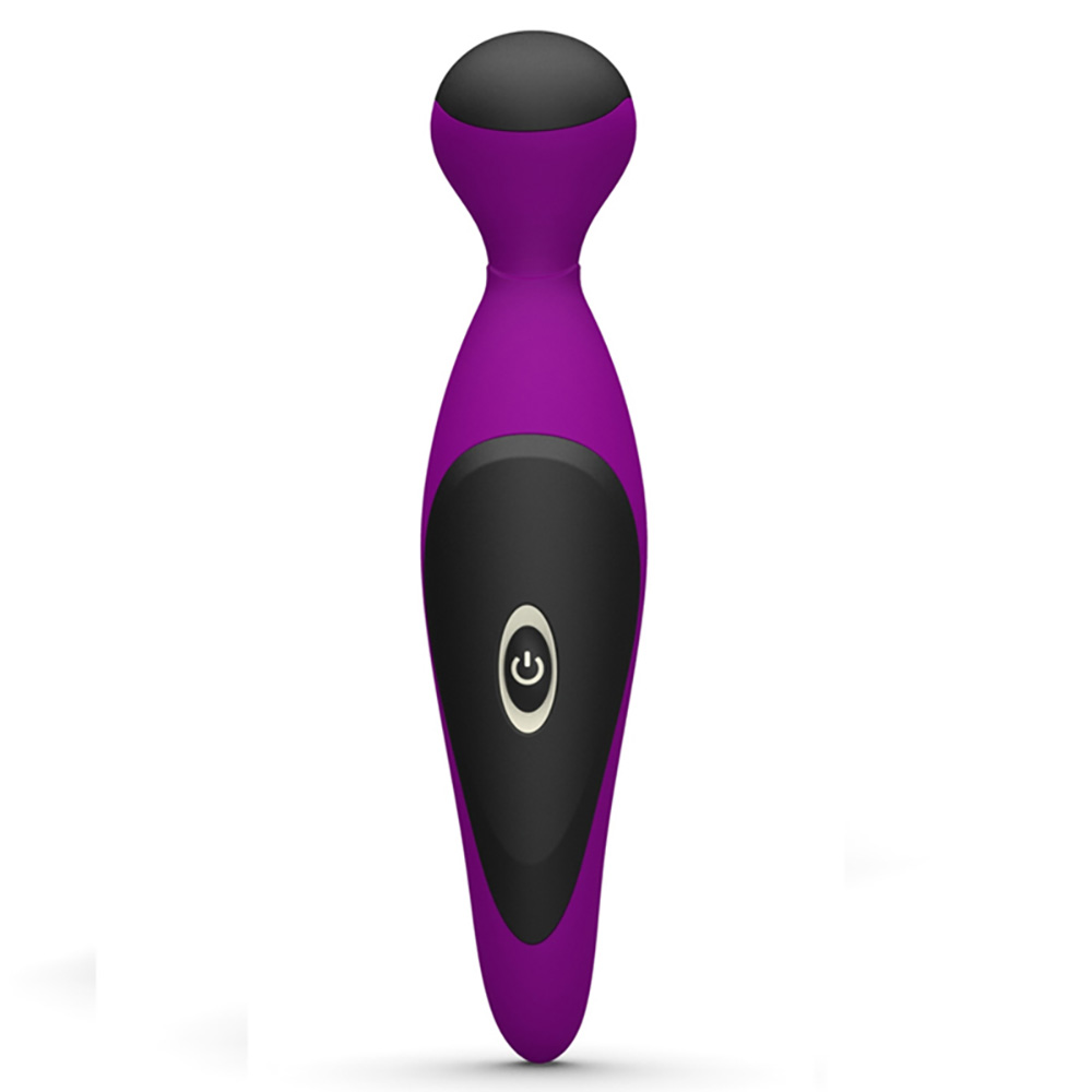 Massageador Er�tico Recarreg�vel em Silicone com 12 Vibra��es Mini Wand Hebe Roxo - Imagem 4, vista lateral da parte de carregamento