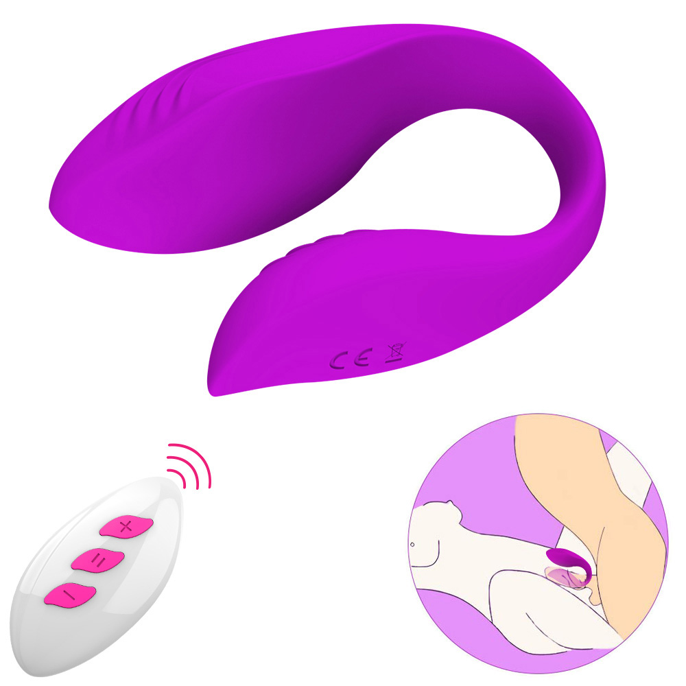 Vibrador de Casal Recarregavel em Silicone Roxo com Controle Remoto - Vista Traseira Inferior