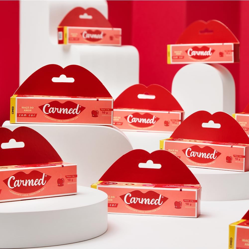 Carmed Ma�� do Amor com Cor e Efeito Gloss 10g aberto, mostrando a cor do produto e a textura do gloss labial