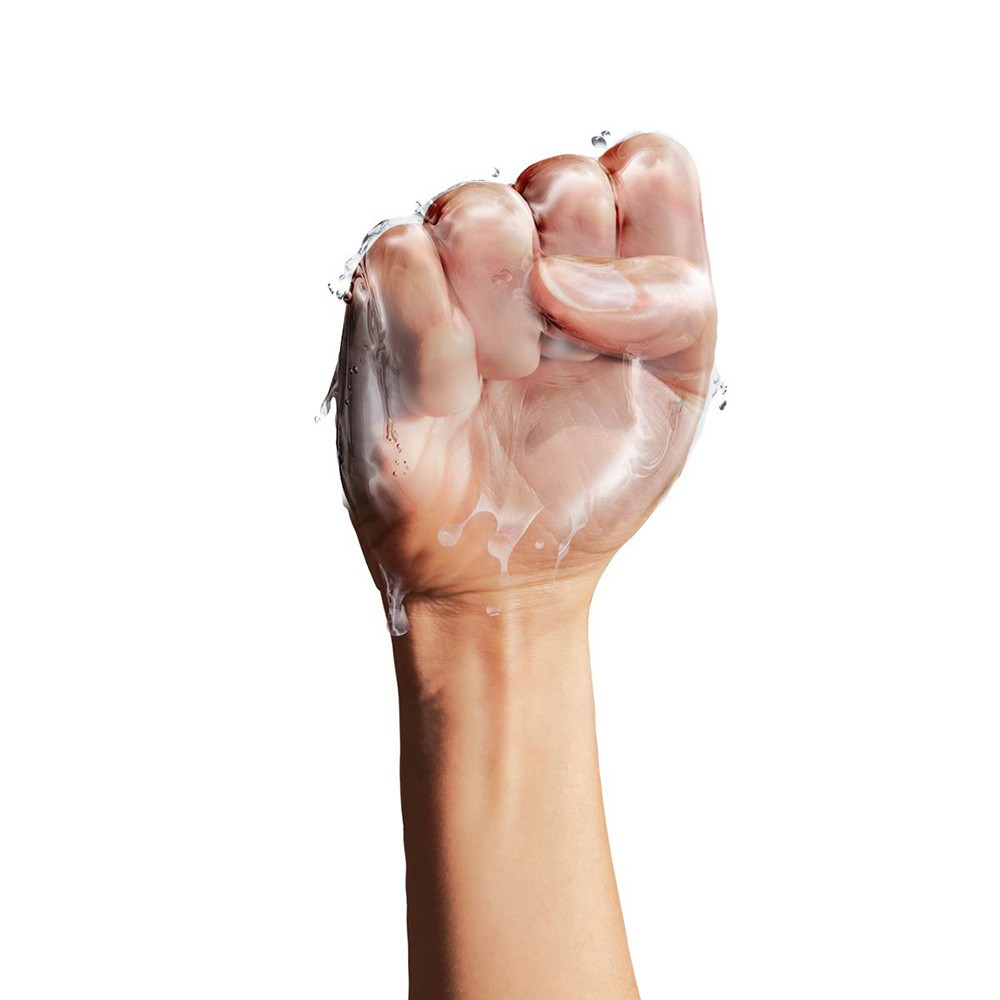 Vista superior do combo de lubrificantes, Acqua Morango Hot e PowerLub Gel, em uma superf�cie branca