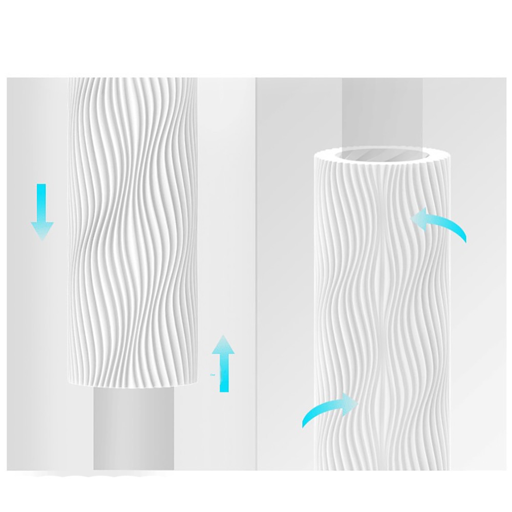 Vis�o interna do Masturbador Masculino Wavy 13cm Branco, destacando a profundidade das texturas