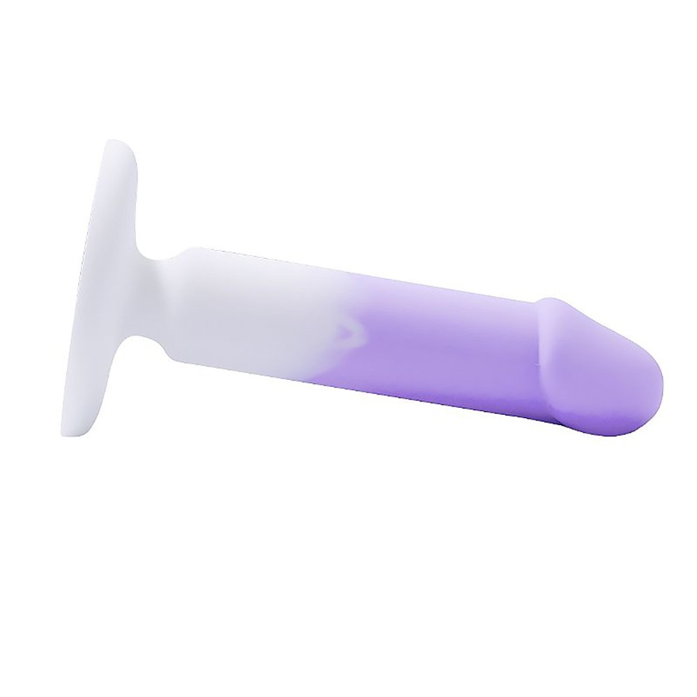 Plug Anal Lil�s de Silicone com Glande em vista lateral, exibindo a ventosa na base