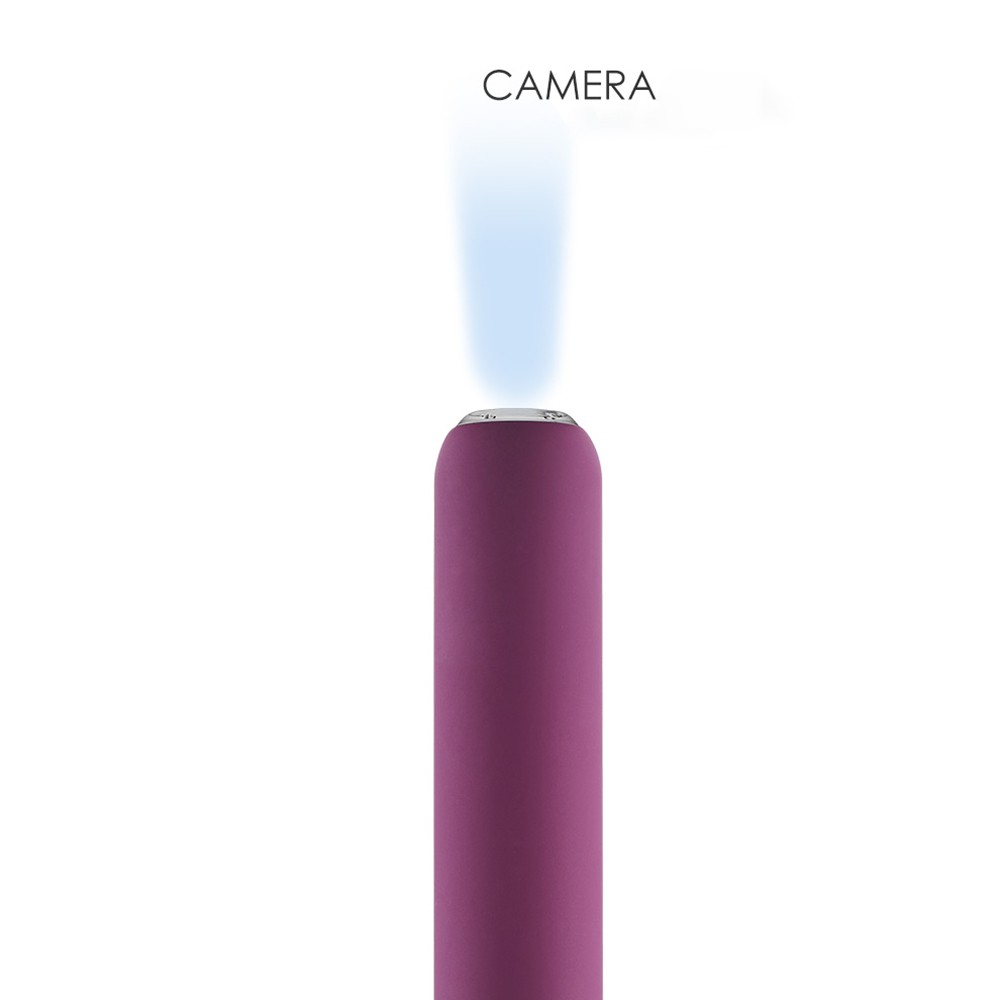 Detalhe da c�mera filmadora embutida na ponta do vibrador com ilumina��o