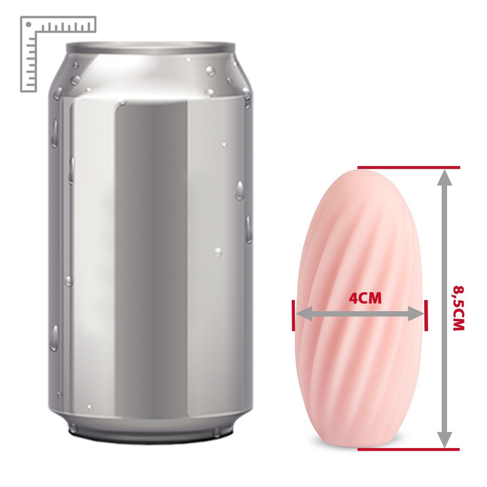 Masturbador Masculino Mini em Silicone Chamego Rosa em uma vista angular, destacando seu design oval