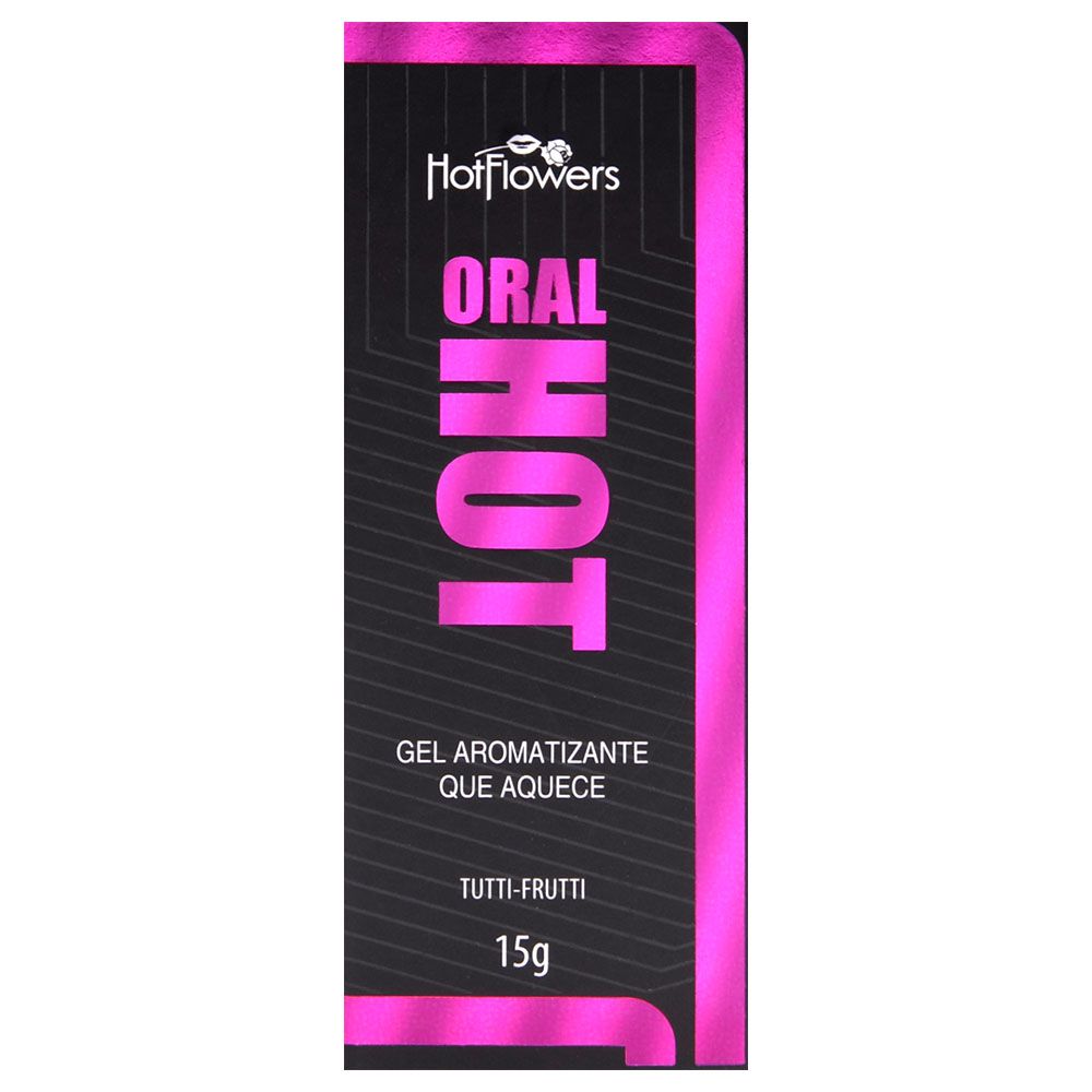 Gel para Sexo Oral Beij�vel Oral Hot Tutti-Frutti, detalhe da embalagem e informa��es do produto
