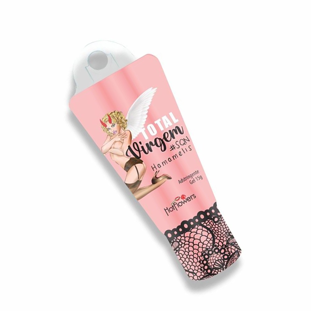 Gel Adstringente Total Virgem SQN 15g Hot Flowers em perspectiva frontal com foco no design do produto
