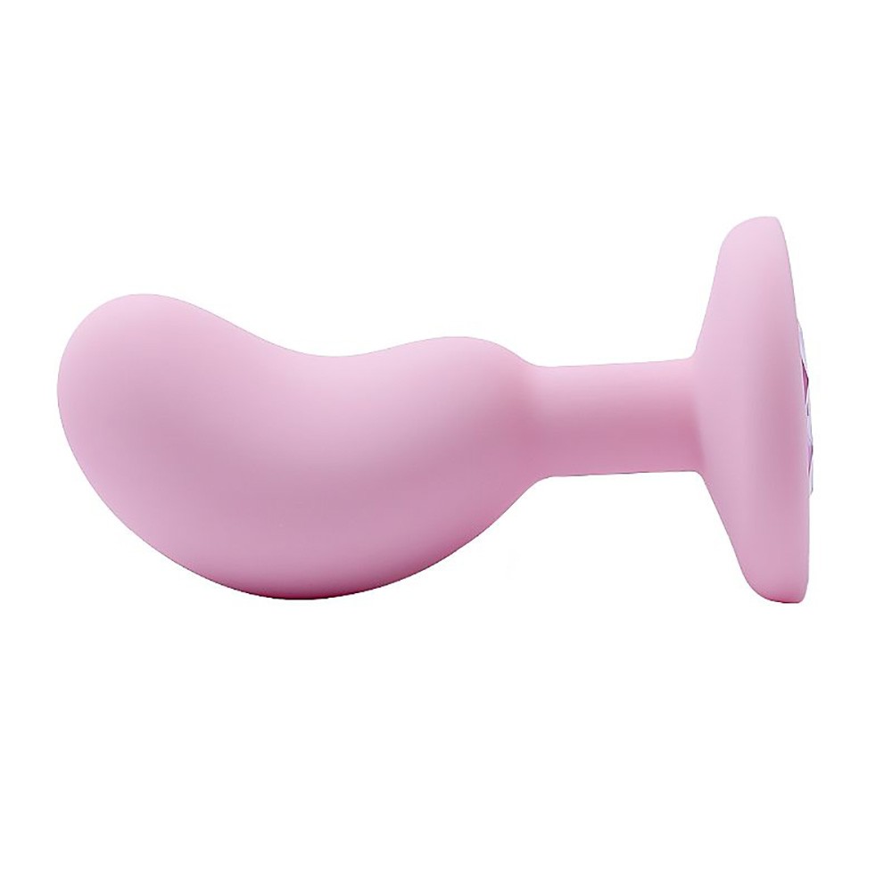 Plug Anal Joia em Silicone Rosa Formato Feij�o | Foto 04