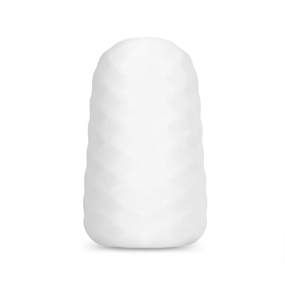 Masturbador Masculino Hand Control Branco com detalhes da textura interna em close-up, destacando o material macio