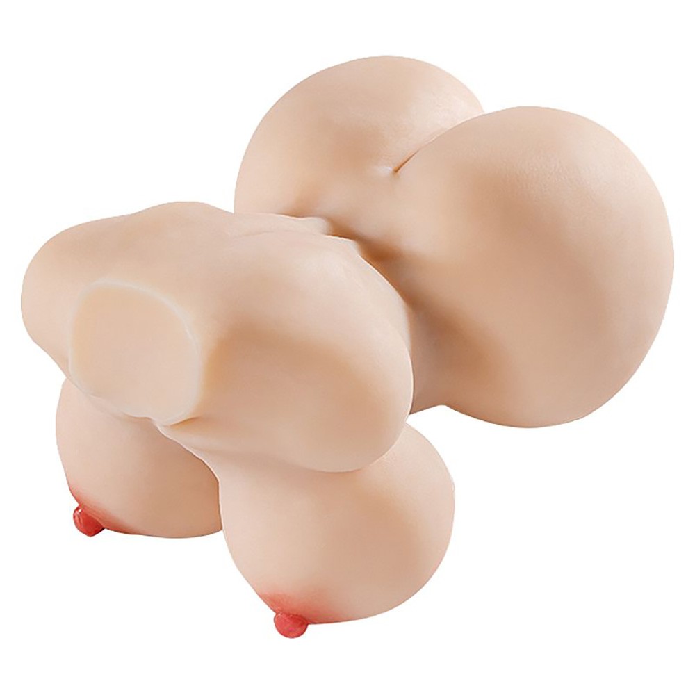 Masturbador Masculino em Cyberskin Meio Corpo com �nus, Seios e Vagina Loren Bege - Vista inferior com detalhes realistas